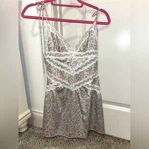 Brand: For Love and Lemons. Color: floral with lace,  Size: an adult small